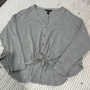 NWOT Grey Tie Sweater